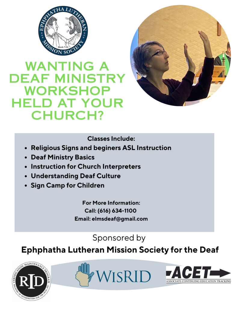 Deaf Ministry Workshop Flyer 2